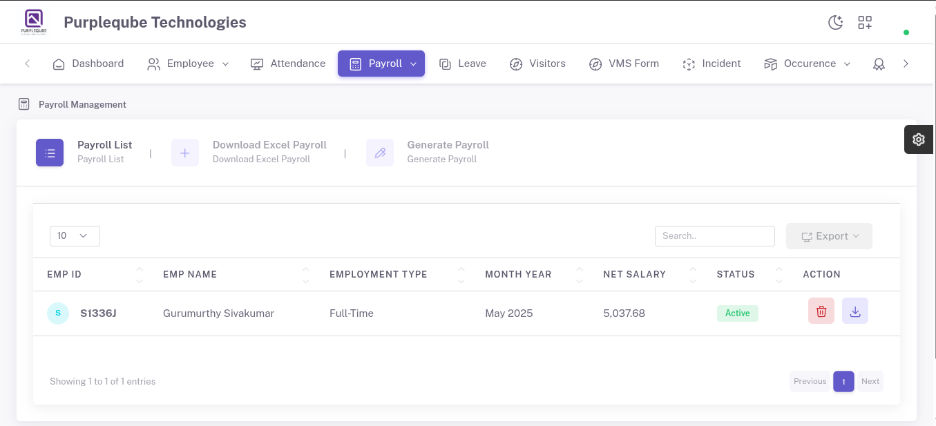 Payroll List